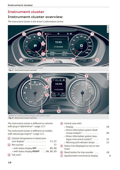 2016-2018 Audi A3/A3 Cabriolet/A3 Saloon/A3 Sportback/A3 Sportback e-tron/A3 Sportback g-tron/RS 3 Saloon/RS 3 Sportback/S3/S3 Cabriolet/S3 Saloon/S3 Sportback Owner's Manual | English
