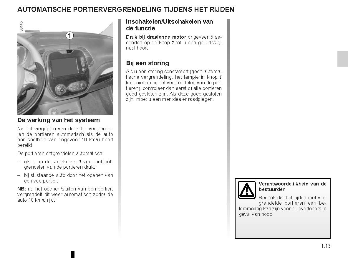 2014-2016 Renault Captur Bedienungsanleitung | Niederländisch