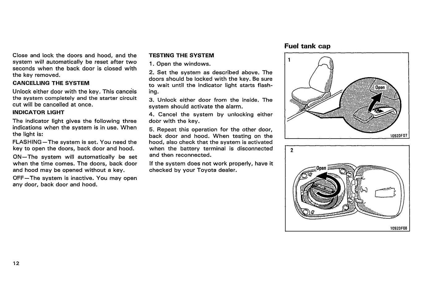 1993 Toyota Supra Owner's Manual | English