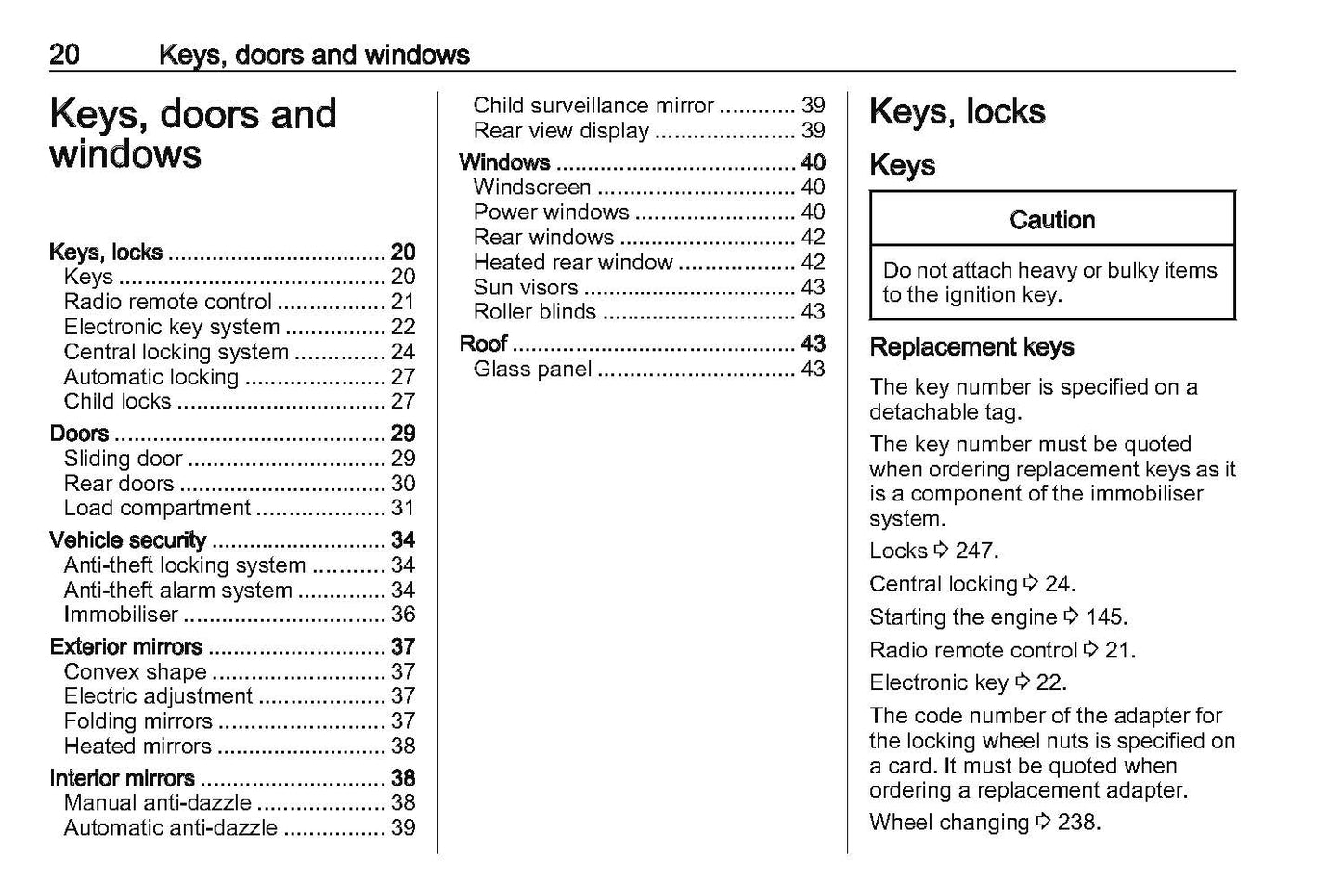 2019-2020 Vauxhall Combo Owner's Manual | English