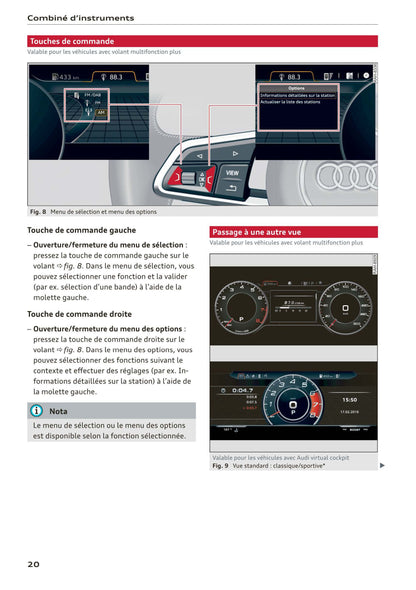 2017-2020 Audi A5 Gebruikershandleiding | Frans