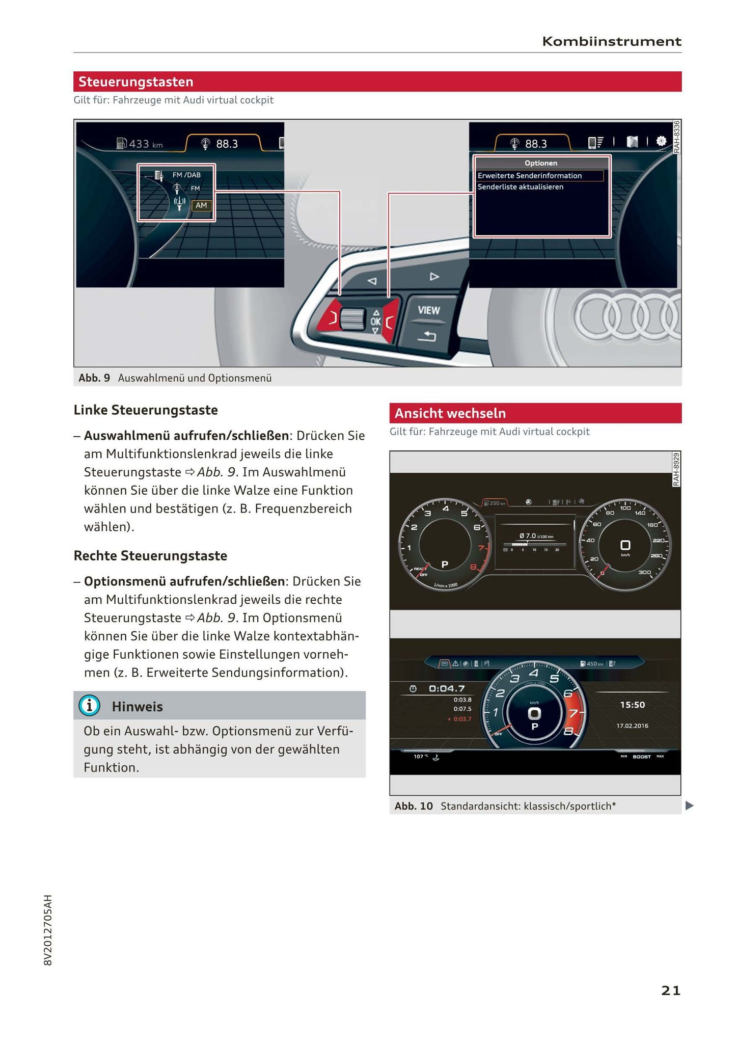 2016-2018 Audi A3 Bedienungsanleitung | Deutsch