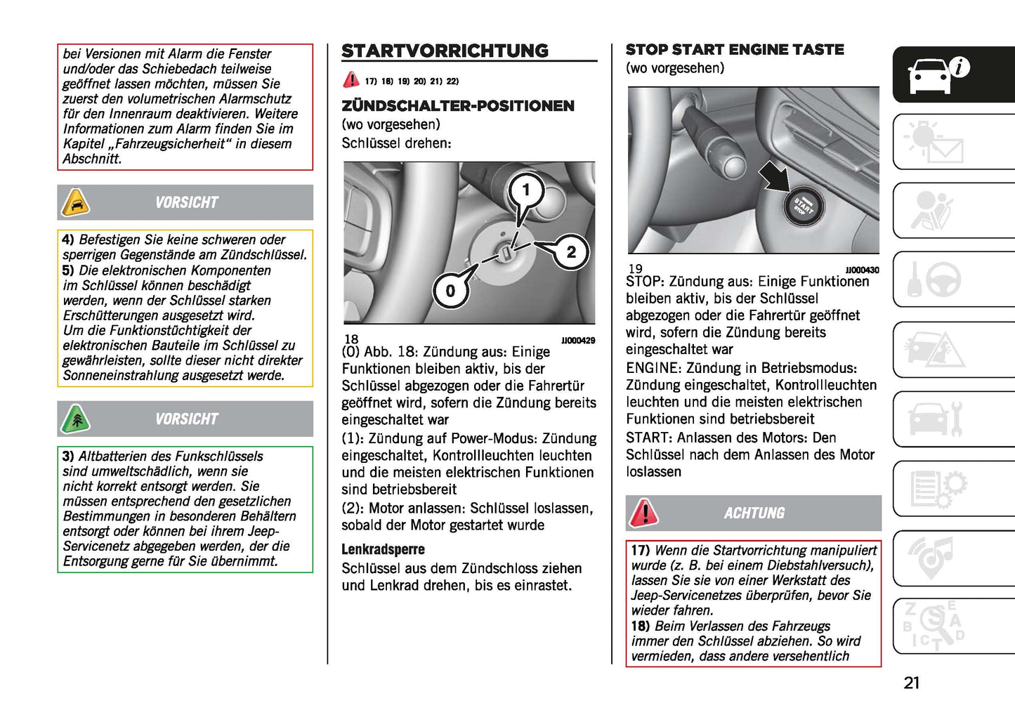 2023-2024 Jeep Avenger Owner's Manual | German