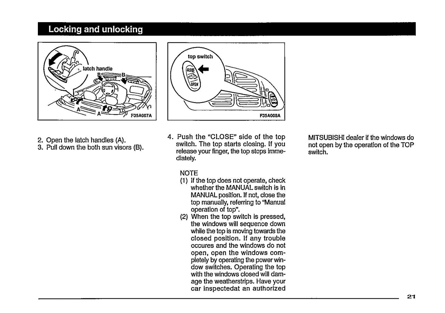 1997 Mitsubishi Eclipse Owner's Manual | English