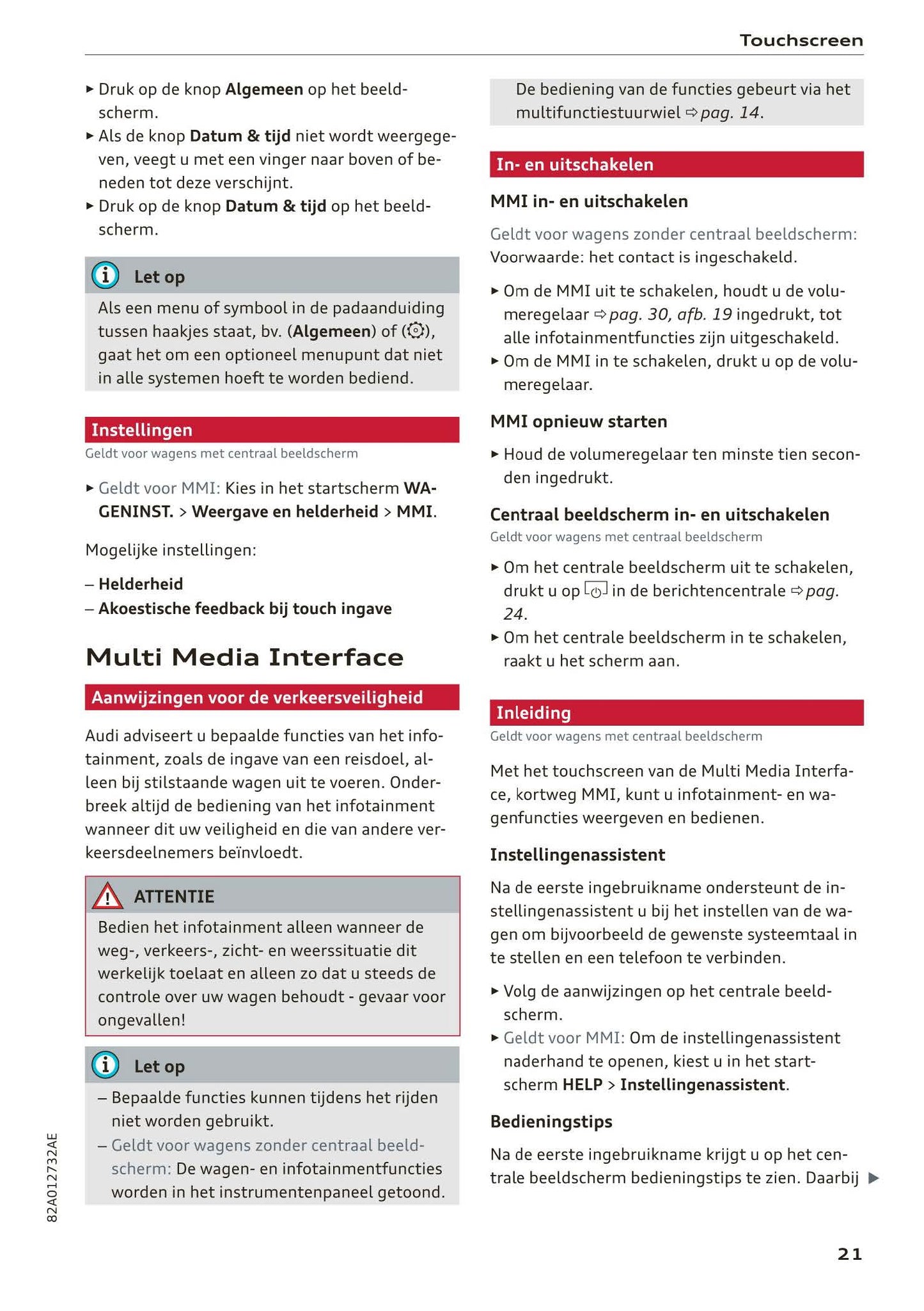 2018-2023 Audi A1 Gebruikershandleiding | Nederlands