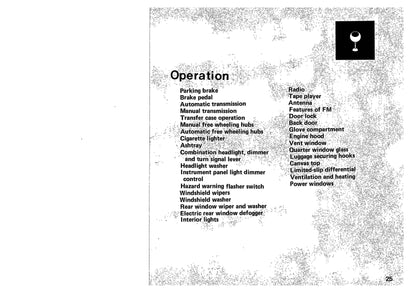 1989 Mitsubishi Montero Gebruikershandleiding | Engels