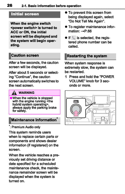 Toyota RAV4 Navigation And Multimedia System Owner's Manual 2019 - 2023