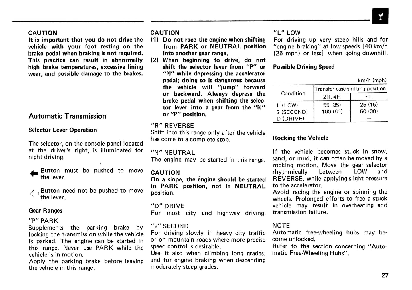 1989 Mitsubishi Montero Gebruikershandleiding | Engels