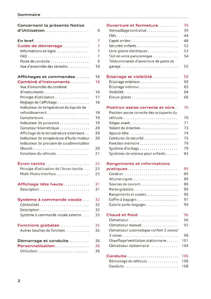 2020-2023 Audi A3 Limousine/A3 Sportback/A3 Sportback g-tron/S3 Limousine/S3 Sportback Owner's Manual | French