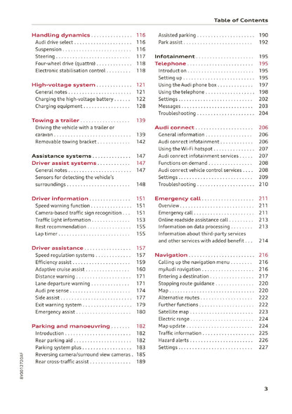 2020-2023 Audi A3 Limousine/A3 Sportback/A3 Sportback g-tron/S3 Limousine/S3 Sportback Owner's Manual | English