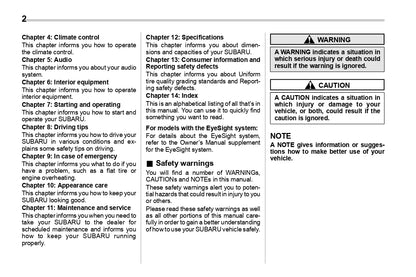 2020 Subaru Impreza Owner's Manual | English