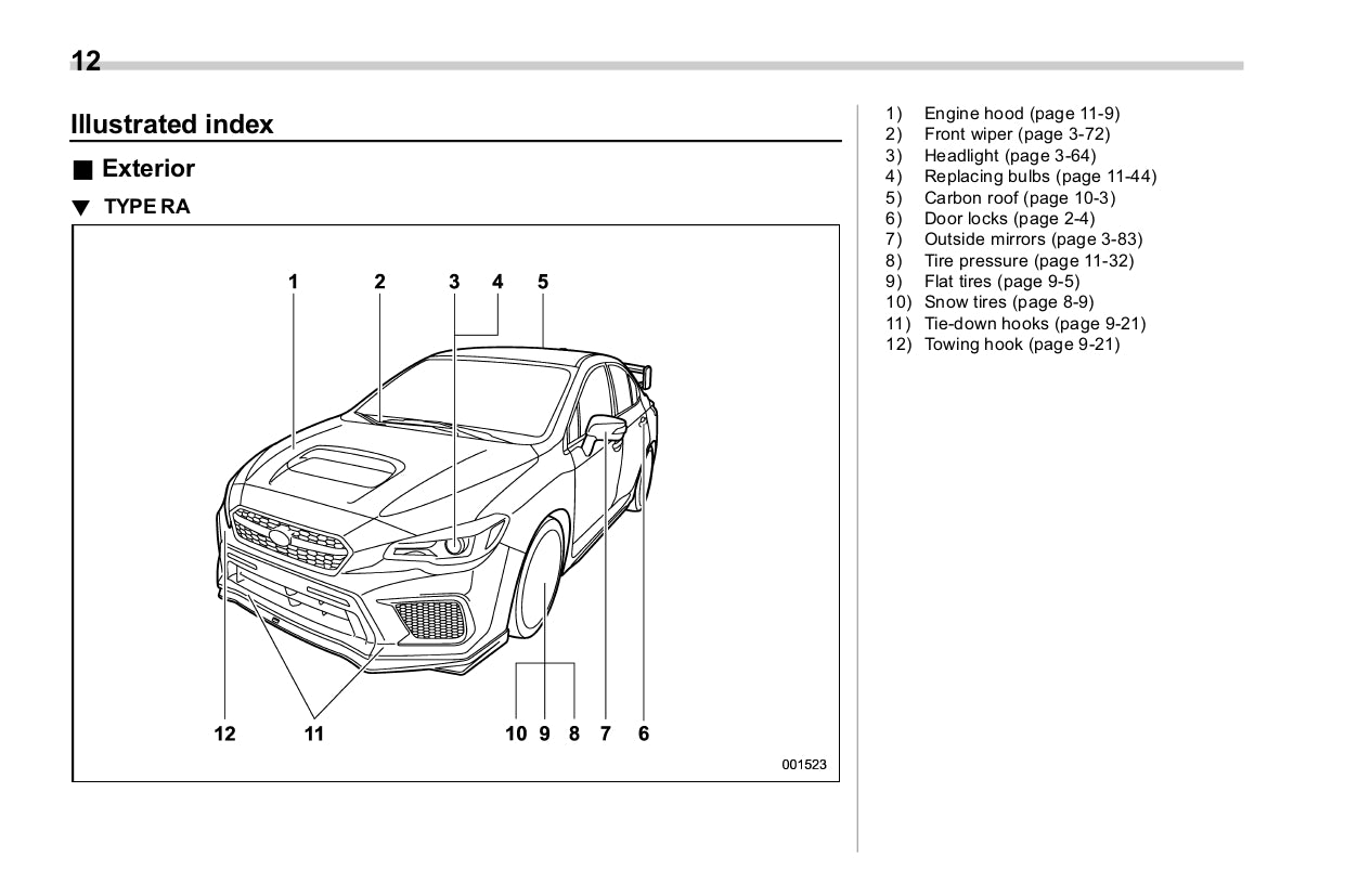 2018 Subaru WRX Bedienungsanleitung | Englisch