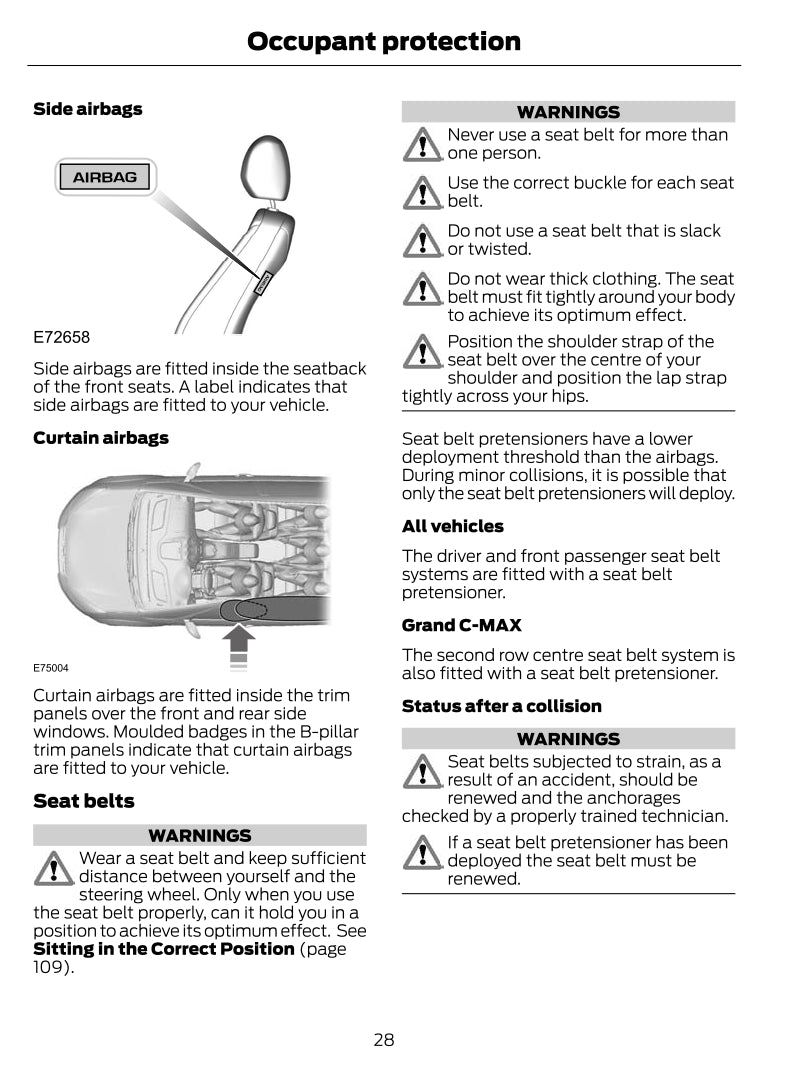 2011-2012 Ford C-Max / Grand C-Max Bedienungsanleitung | Englisch